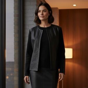 Originaux Par Pablo Genuine Leather and Knit Jacket | Size: M | Black